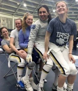 PDX Fencing athletes on the Notre Dame 2x Champions teams