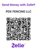 Zelle QR code to pay PDX Fencing